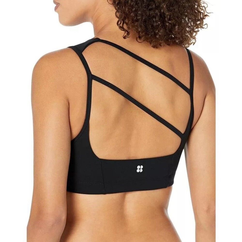 Sweaty Betty Sports Bra Black Asymmetric Sculpt Women's Medium One Shoulder NWT - Picture 2 of 11